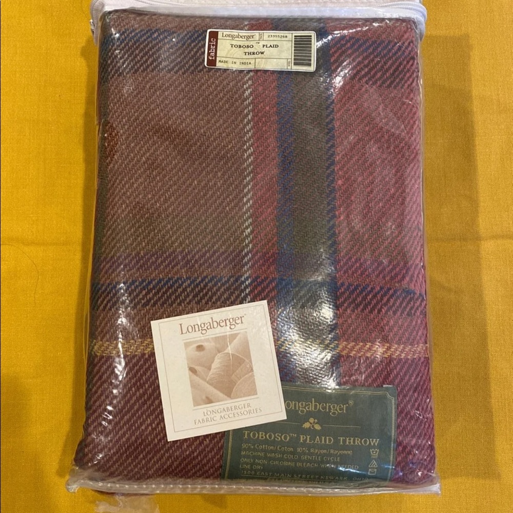 Longaberger Toboso Plaid Throw